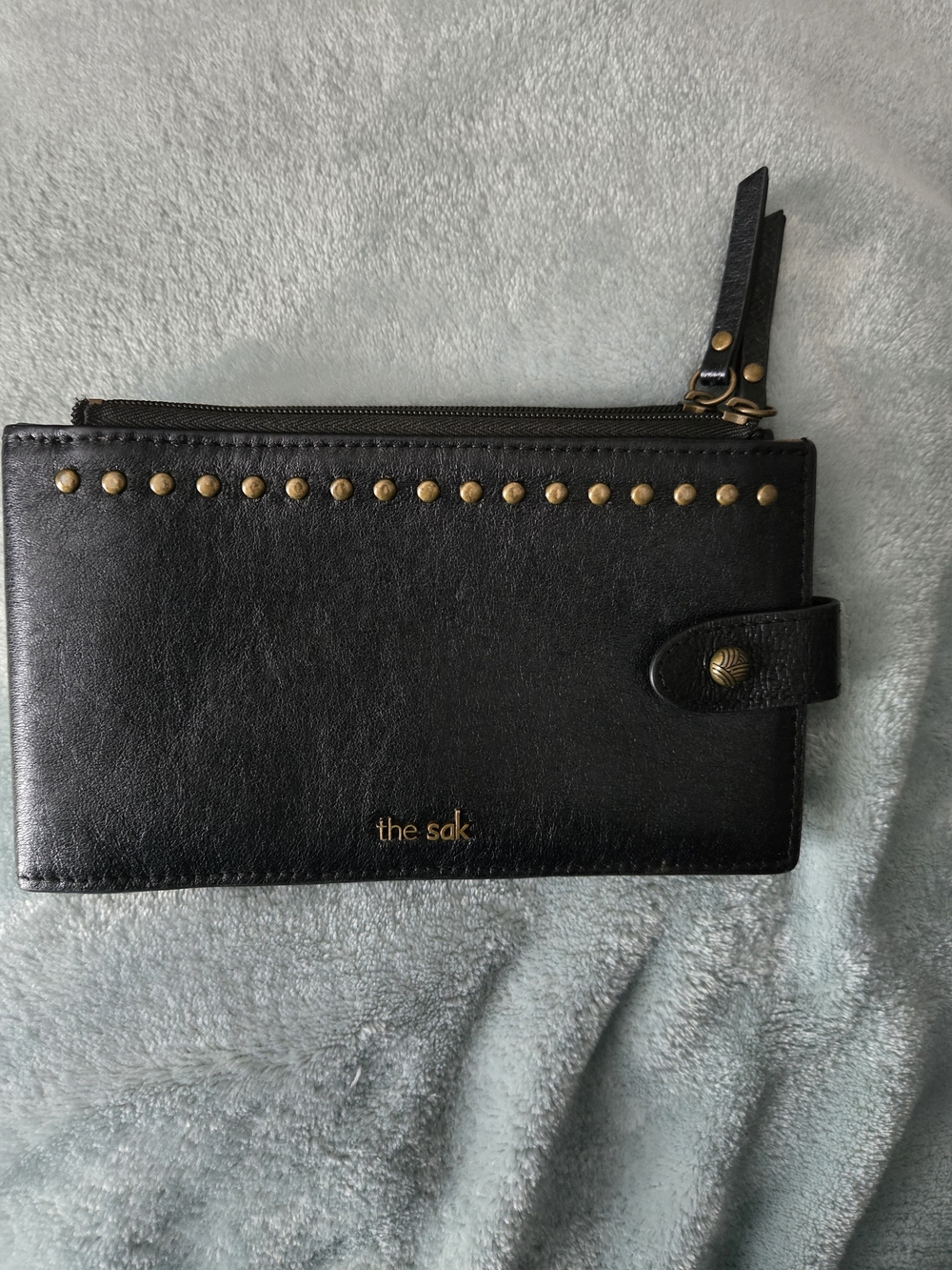 the sak Black Studded Leather Card Wallet